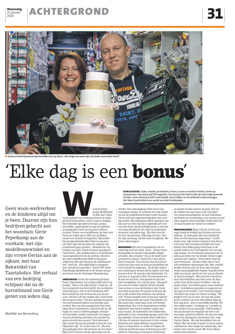 Artikel uit Ede Stad over Gerie en Gerian Peperkamp